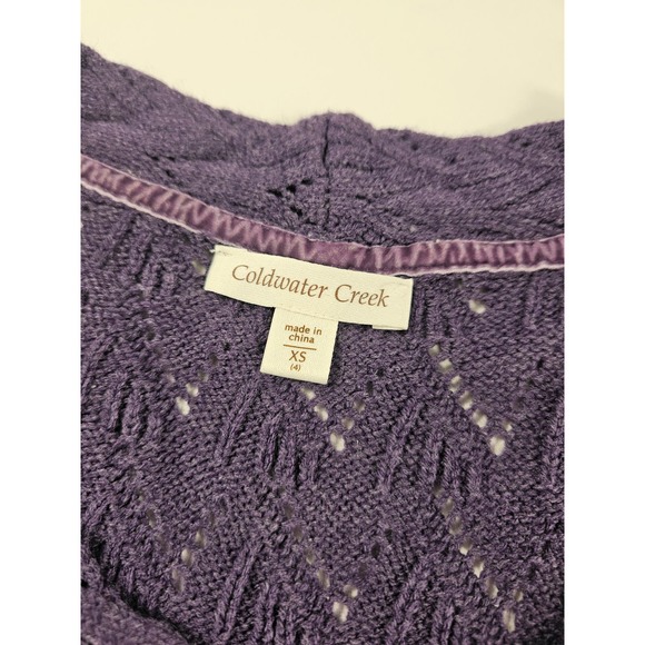 Coldwater Creek open knit short sleeve layering sweater XS EUC ^ - Picture 5 of 7